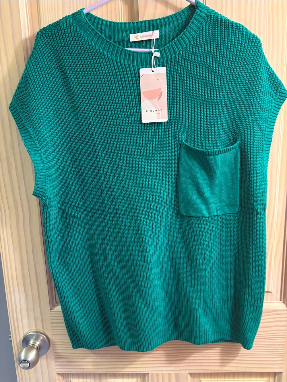 Kirundo Knit Pocket Sweater Tank in Teal